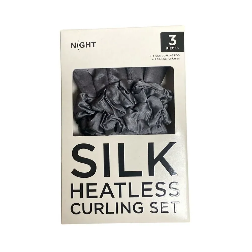 NIGHT Silk Heatless 3pc Curling Set in Grey NIB‎